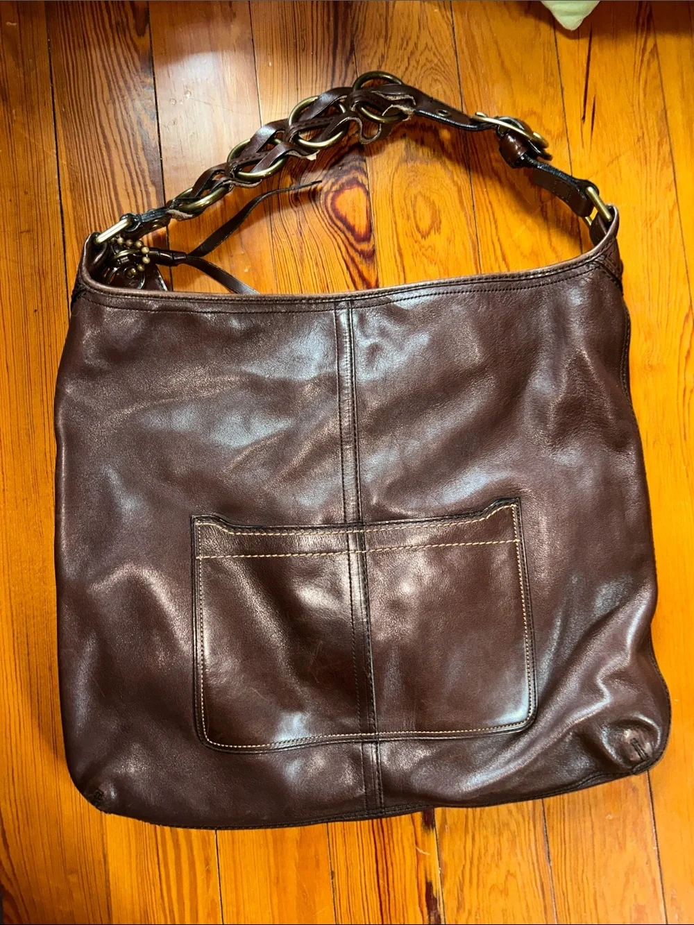 Vintage Coach Bleeker Elisa XL Hobo Shoulder Bag, Dark Brown Leather